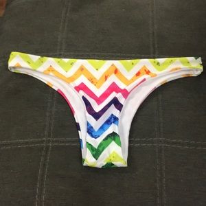 Never worn. Rainbow white bikini bottom